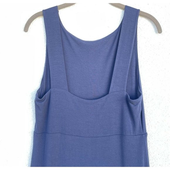 Athleta Dress Long Navy Blue Side Slit Tank Maxi Modal Spandex Women Small - Picture 4 of 8
